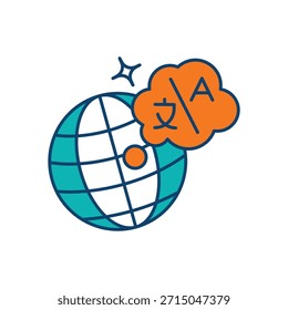 Multilingual Support Icon vector stock illustration