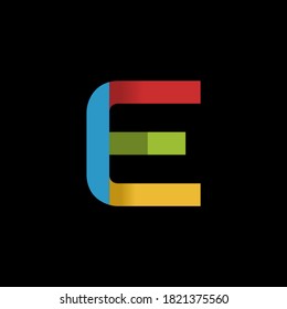 MULTIMEDIA ALPHABET E vector logo template illustration