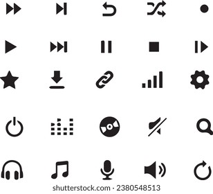 Multimedia and audio icons vectors 