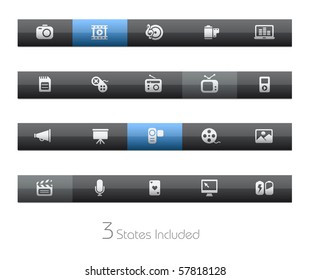 Multimedia // Blackbar Series +++ It includes 3 buttons states in different layers. +++