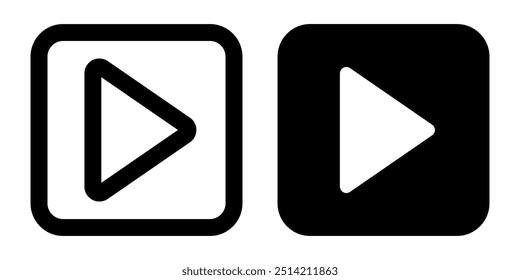 Multimedia-Schaltfläche, Symbol, Vektordesign-Vorlage