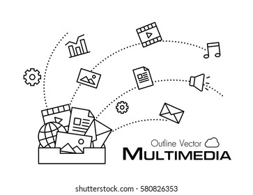 Multimedia box . outline style .