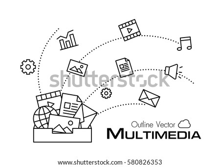 Multimedia box . outline style .