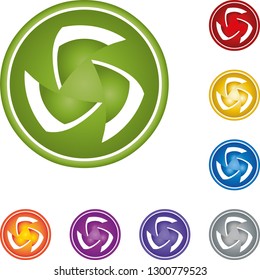 Multimedia Button in different colors collection