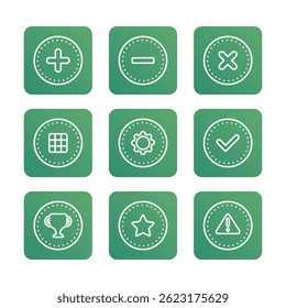 Multimedia button icon collection. Vector icon illustration