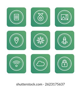 Multimedia button icon collection. Vector icon illustration