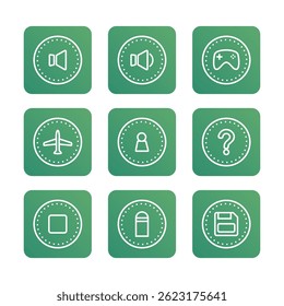 Multimedia button icon collection. Vector icon illustration