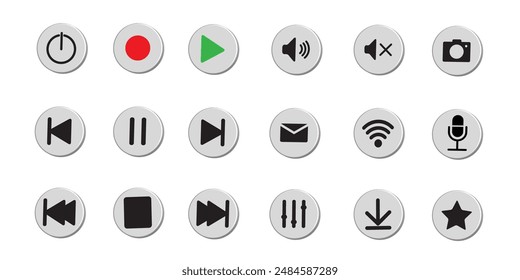 Multimedia Button icon design illustration