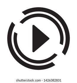 Multimedia button icon vector on white background. For web design, app