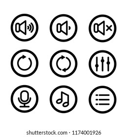 multimedia button icon vector template 