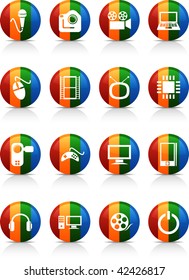 Multimedia  button set. Vector illustration.