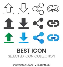 multimedia button vector icon set collection