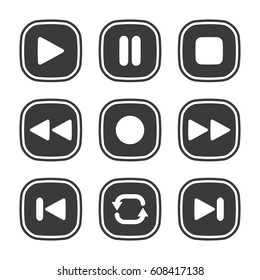 Multimedia Buttons. Media Player Icons
