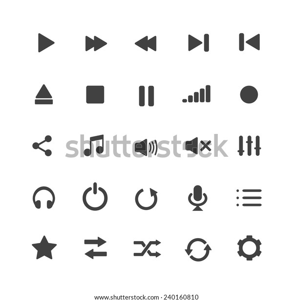 Multimedia Buttons Set Stock Vector (Royalty Free) 240160810