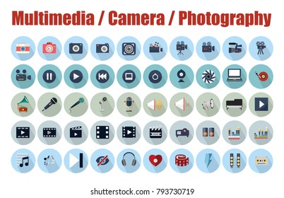 Multimedia, Camera and Photography  icons