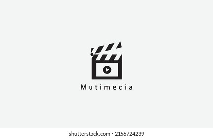Multimedia cinema movie vector logo design 