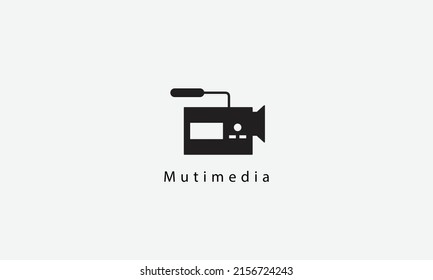 Multimedia cinema movie vector logo design 