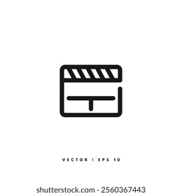 Multimedia Clapperboard Icon. Editable Stroke