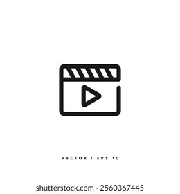 Multimedia Clapperboard Icon. Editable Stroke