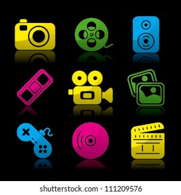 Multimedia color icons