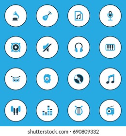 Multimedia Colorful Icons Set. Collection Of Mute, Playlist, Gramophone And Other Elements. Also Includes Symbols Such As Gramophone, Musical, Playlist.
