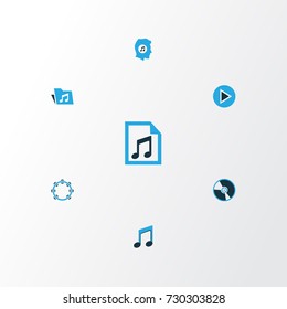 Multimedia Colorful Icons Set. Collection Of Vinyl, Tambourine, Playlist And Other Elements. Also Includes Symbols Such As Turntable, Playlist, Play.