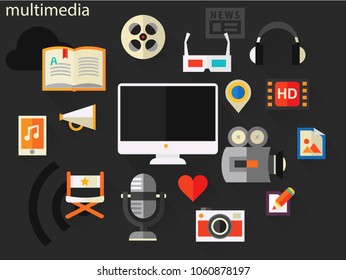 Multimedia conceptual illustration