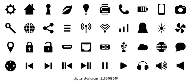 Multimedia and connection web icon set