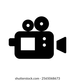 Multimedia content, media recording, film, video camera vector design