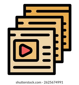 Multimedia content is stacked, showcasing an online streaming platform with video and text elements