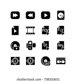 Multimedia controller buttons and file format icons