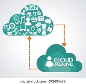 Multimedia design over gray background, vector illustration