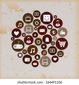 multimedia design over vintage background vector illustration  