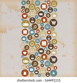 multimedia design over vintage background vector illustration   
