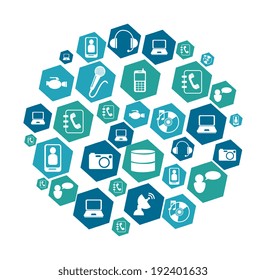 Multimedia design over white background, vector illustration