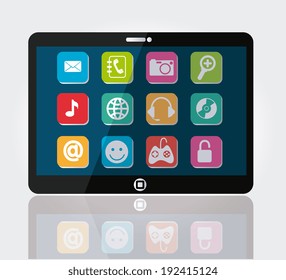 Multimedia design over white background, vector illustration