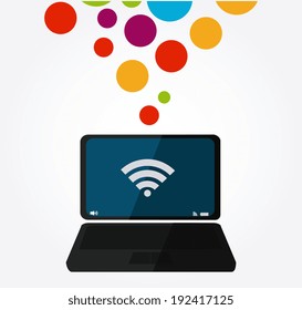 Multimedia design over white background, vector illustration