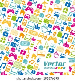 Multimedia design over white background, vector illustration