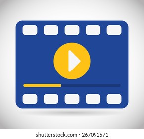 Multimedia design over white background, vector illustration.