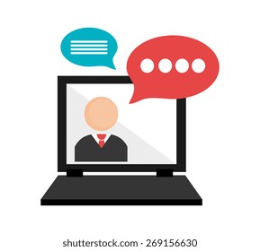 Multimedia design over white background, vector illustration.