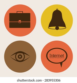 Multimedia design over white background, vector illustration