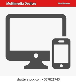Multimedia Devices Icon. Professional, pixel perfect icons optimized for both large and small resolutions. EPS 8 format.