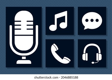 multimedia and devices icon set