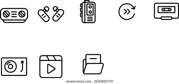 multimedia and devices icons set