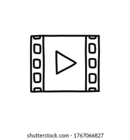 multimedia doodle icon, vector illustration