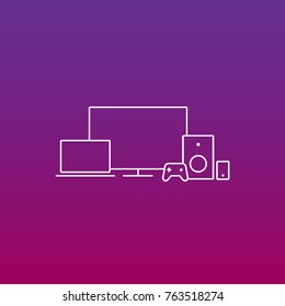 Multimedia entertainment home devices, linear icons