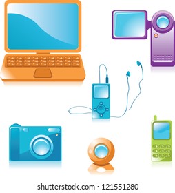 Multimedia equipment icons