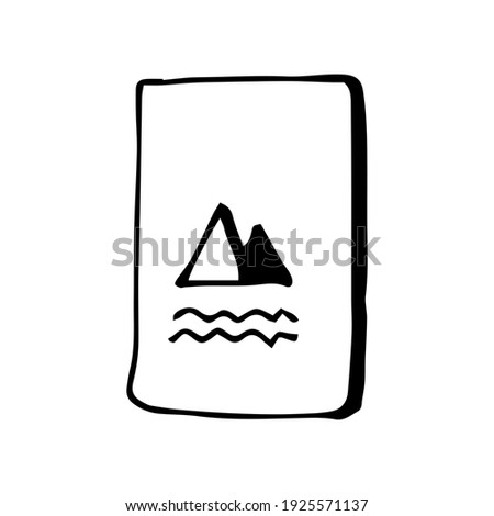Multimedia file icon in doodle style. Vector illustration isolated on white. Simle hand drawn sketch.