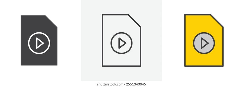 Paquete de iconos de archivos multimedia. Ilustración vectorial. EPS10