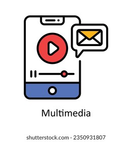 Ilustración de diseño de iconos de esquema rellenado por multimedia. Símbolo de administración de productos en el archivo EPS 10 de fondo blanco